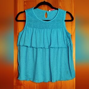 Hush Puppies Blue Sleeveless Lace Top